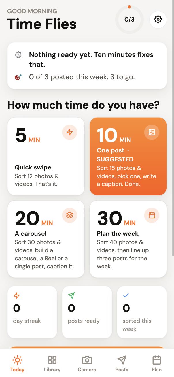 Choose how many minutes you have
